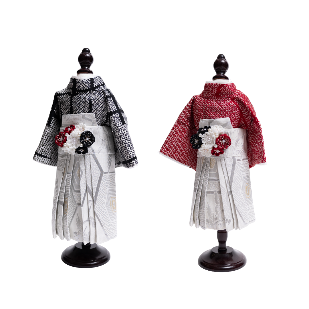 リバーシブル着物・えり飾りセット